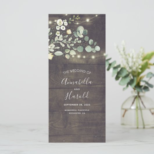 Verdure Jardin rustique Programmes de mariage (Debout devant)