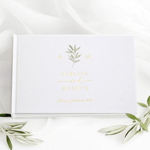 Verdure minimale Branche d'olivier Mariage Foil In