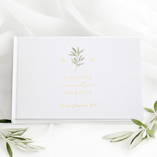 Verdure minimale Branche d'olivier Mariage Foil In