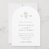Verdure minimale Faire-part de mariage de branches (Devant)