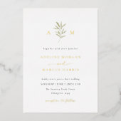 Verdure minimale Faire-part de mariage de branches (Recto)