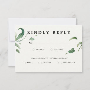 Verdure minimaliste et élégante RSVP avec option d