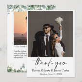 Verdure Moderne Mariage Carte de remerciements (Devant / Derrière)