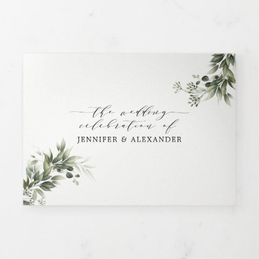 Verdure Monochromati Tout en un Mariage Tri-Fold (Page de couverture)