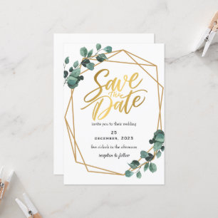 Verdure Romantique Sauvez La Date Invitation