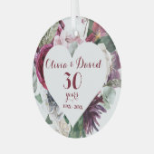 Verdure rose 30e anniversaire ornement céramique (Avant gauche)