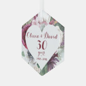 Verdure rose 30e anniversaire ornement céramique (Avant gauche)