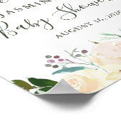 Verdure rustique Baby shower Floral Affiche de bie (Coin)