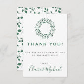 Verdure rustique | CARTE DE REMERCIEMENTS MARIAGE (Devant / Derrière)