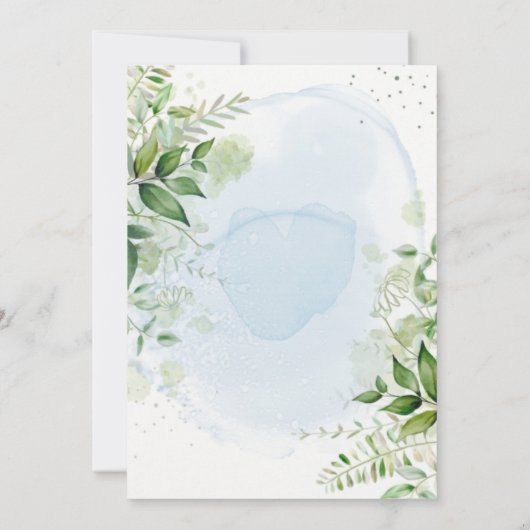 Verdure rustique Dusty Blue Airy Faire-part de mar (Dos)