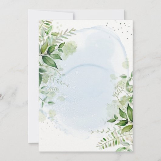 Verdure rustique Dusty Blue Couples Invitations de (Dos)