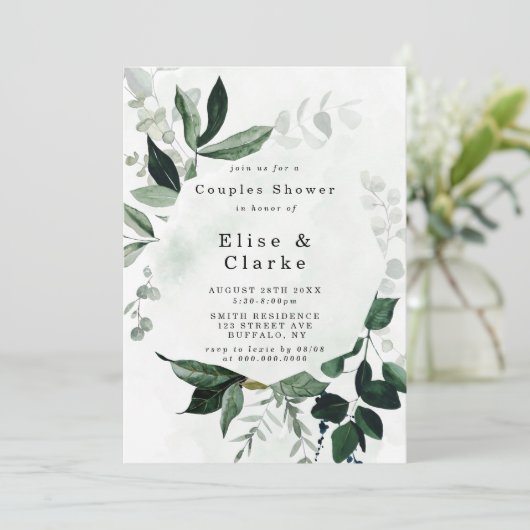 Verdure Rustique Eucalyptus Couples Invitations de (Debout devant)