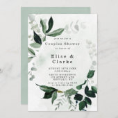 Verdure Rustique Eucalyptus Couples Invitations de (Devant / Derrière)