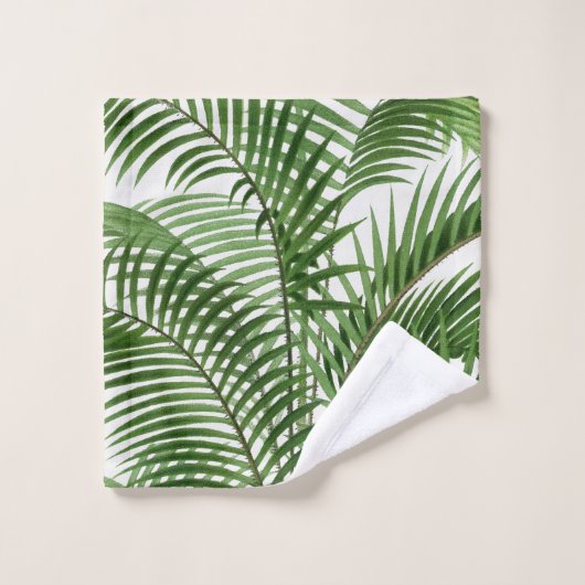 Verdure tropicale Aquarelle Palm Tree Feuilles (Gant de toilette)