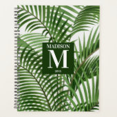 Verdure tropicale Aquarelle Palmier Monogramme (Devant)