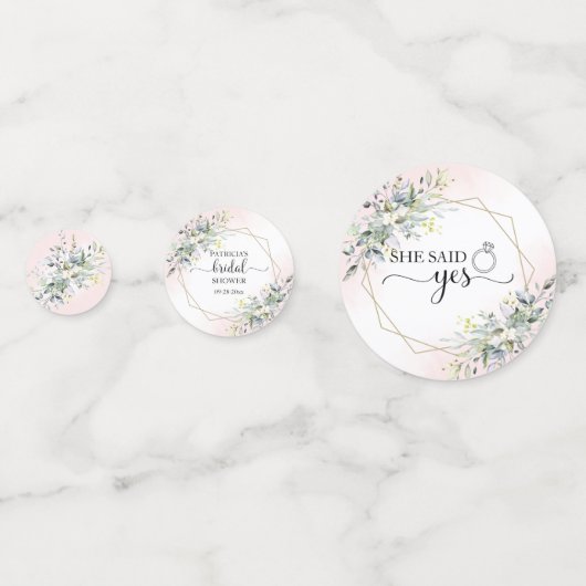 Verdure Verdure Aquarelle Confettis de Fiançailles (Derrière)