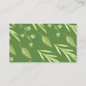 Verdure Verre Floral Mariage Cartes de Place (Dos)