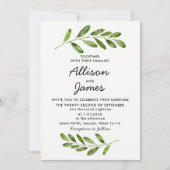 Verdure Wreath Feuille Moderne Faire-part de maria (Devant)