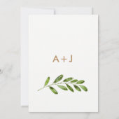 Verdure Wreath Feuilles Élégant mariage Invitation (Dos)