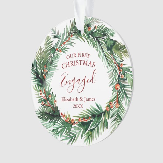 Verdure Wreath Notre premier Noël Engagé (devant)