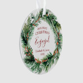 Verdure Wreath Notre premier Noël Engagé Photo (devant)