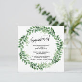 Verdure Wreath reportée Faire-part Mariage (Debout devant)