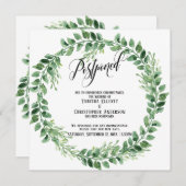 Verdure Wreath reportée Faire-part Mariage (Devant / Derrière)