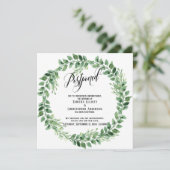 Verdure Wreath reportée Faire-part Mariage (Debout devant)