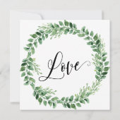Verdure Wreath reportée Faire-part Mariage (Dos)