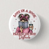 Verdwaald in een boek... ronde button 3,2 cm (Voorkant)