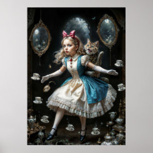 Verdwaald meisje in Wonderland Poster