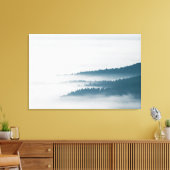Verdwijnende heuvels in mist canvas afdruk (Insitu (Woonkamer))