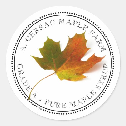 Vereenvoudigd bewerkbaar label met Maple Syrup Map (Voorkant)