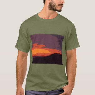 Vereenvoudigde zonsondergang t-shirt