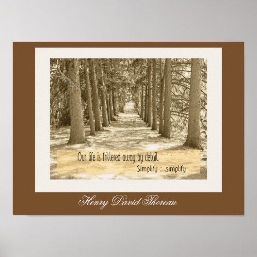 Vereenvoudigen — Thoreau-prijsopgave — art print (Voorkant)