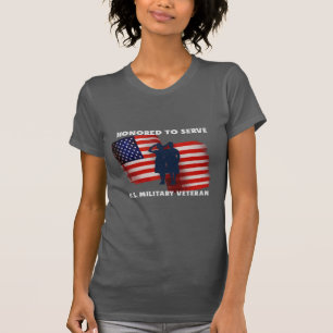Vereerd om te dienen, Amerikaanse militaire vetera T-shirt