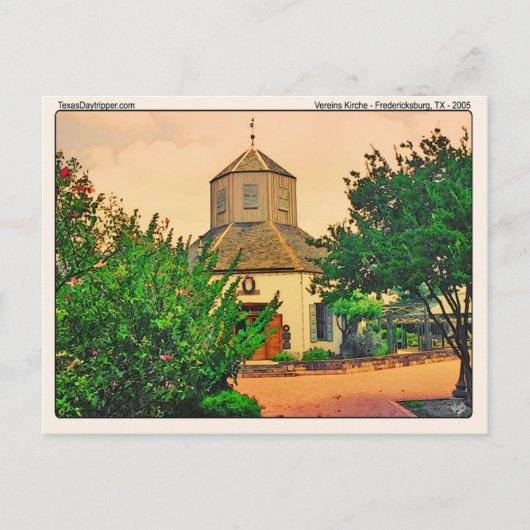Vereins Kirche (1), Fredericksburg, TX Briefkaart (Voorkant)