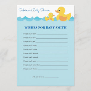 Vereist Baby Cute Rubber Duck Theme Baby shower Kaart
