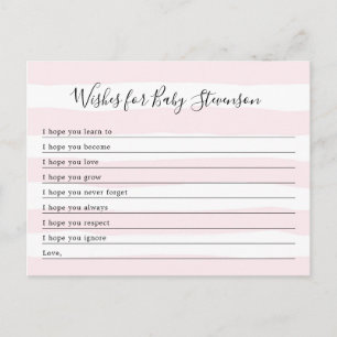 Vereist Baby, roze stripe baby shower Briefkaart