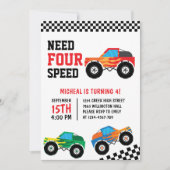 Vereist de Raceauto 4de van de vier Snelheidsmonst Kaart (Voorkant)