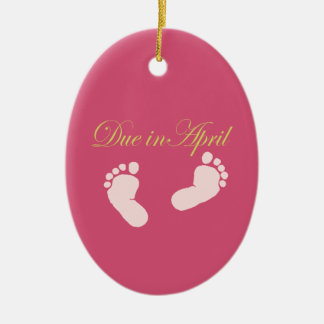 Vereist in april Baby Feet Design Keramisch Ornament