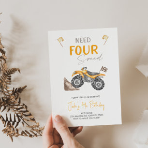 Vereist VIER Speed 4 Wheeler Quad Bike uitnodiging