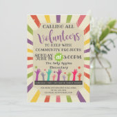 vereiste vrijwilligers ,  uitnodiging carnaval (Staand voorkant)