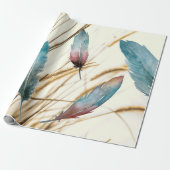 Veren en gras cadeaupapier (Uitgerold)