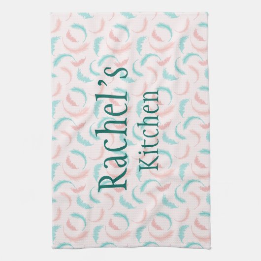 Veren in roze en blauw theedoek (Verticaal)