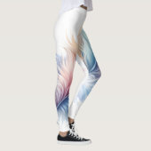 Veren Print Leggings, Pastel veren Leggings (Rechts)