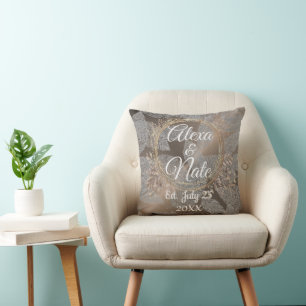 Veren Roos Blush Bloemen Krans Bruiloft Kussen