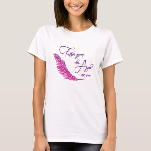 Veren verschijnen wanneer engelen in de buurt van t-shirt