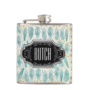 Veren zwart en tan hipster patroon heupfles