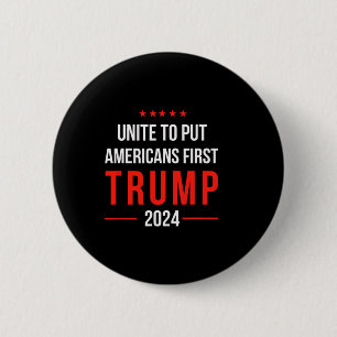 Verenig om Amerikanen eerst te zetten Trump 2025 P Ronde Button 5,7 Cm
